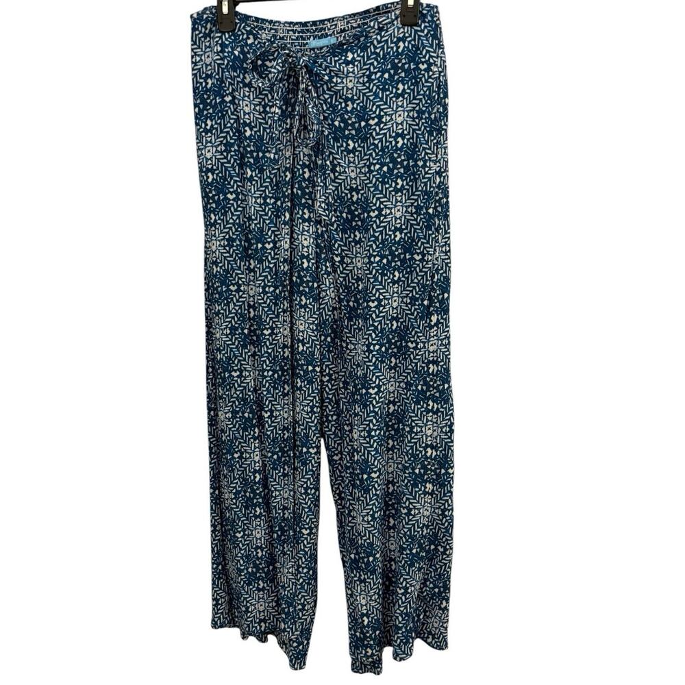 J McLaughlin Palazzo Wrap Pants XL Boho Fairy Beachy Summer Tie Waist Open Leg